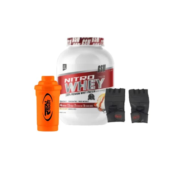 Nitro 100 % Whey Protein 2 Kg + Gants En Cuir + Shaker Nitro 100 % Whey Protein 2 Kg + Gants En Cuir + Shaker